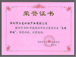 乐冠体育环保-深圳清协2020年度先进单位