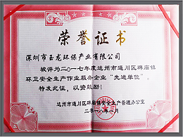 乐冠体育环保-四川达州市碑庙镇安全生产先进单位