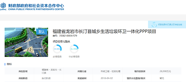 福建长汀环卫PPP项目发布-乐冠体育环保