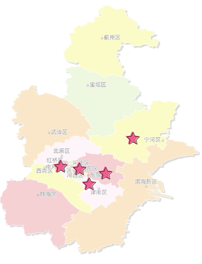 乐冠体育环保：天津市“特许经营”项目区域分布图