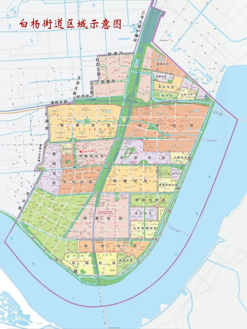乐冠体育环保：白杨街道城市基础设施一体化（智慧）养护项目区域示意图