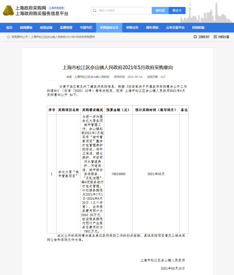 上海市首个“城市管家项目”即将入市-乐冠体育环保1