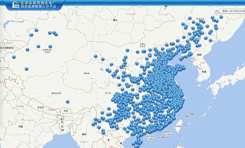 乐冠体育环保：全国垃圾焚烧发电厂分布图